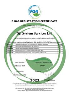 F Gas Ireland Compliance