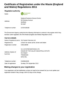 Registration under the Waste